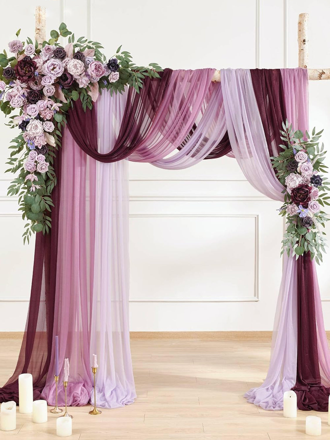 Lavender & Plum Artificial Flowers For Wedding Arch 5 Pack Silk Arrangements