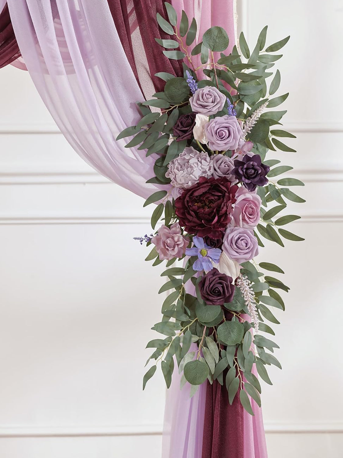 Lavender & Plum Artificial Flowers For Wedding Arch 5 Pack Silk Arrangements