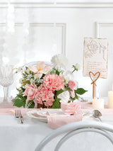 Wedding Centerpiece Flower Basket Set of 2 Peach Pink and White