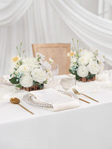 IvoryWhite Wedding Centerpiece Flower With Basket Set Of 2