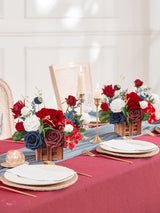 Red Navy Blue Large Artificial Flowers Wedding Centerpiece Set 2