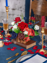 Red Navy Blue Large Artificial Flowers Wedding Centerpiece Set 2