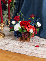 Red Navy Blue Large Artificial Flowers Wedding Centerpiece Set 2