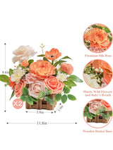 Coral Pink And Champagne Artificial Flowers Wedding Centerpiece Set 2