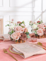 Dusty Rose And Cream Wedding Centerpiece Flower Basket Set Of 2