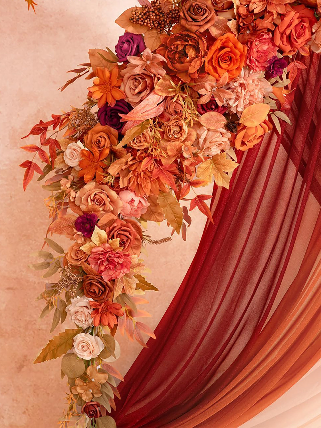 Maplered Artificial Silk Arch Flowers Kit 5 Pack for Wedding Backdrop