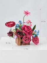 Vibrant Magenta Wedding Centerpiece Flower Basket Set Of 2 For Tabletop Decor