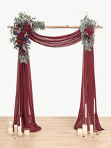 Burgundy and Navy Floral Arch Flowers With Drapes Kit Pack of 4 for Weddings