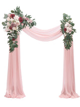 Dusty Rose Burgundy Arch Flowers With Drapes Kit Pack 4 For Wedding Backdrop