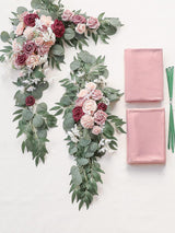 Dusty Rose Burgundy Arch Flowers With Drapes Kit Pack 4 For Wedding Backdrop