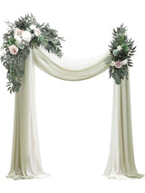 Artificial Floral Arch Kit With Drapes Pack Of 4 For Wedding Backdrop