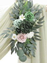 Artificial Floral Arch Kit With Drapes Pack Of 4 For Wedding Backdrop