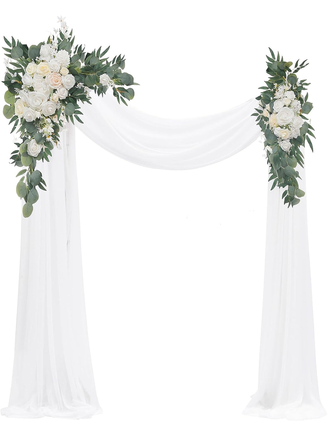 Ivory Greenery Artificial Floral Arch Decor Kit With Drapes Pack Of 4