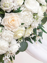 Ivory Greenery Artificial Floral Arch Decor Kit With Drapes Pack Of 4