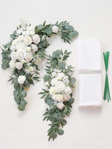 Ivory Greenery Artificial Floral Arch Decor Kit With Drapes Pack Of 4