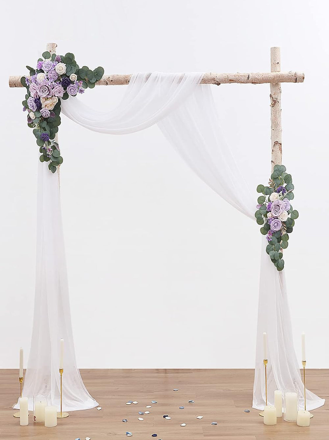 Lilac And Cream Artificial Floral Arch Kit Pack of 4 For Wedding Backdrop