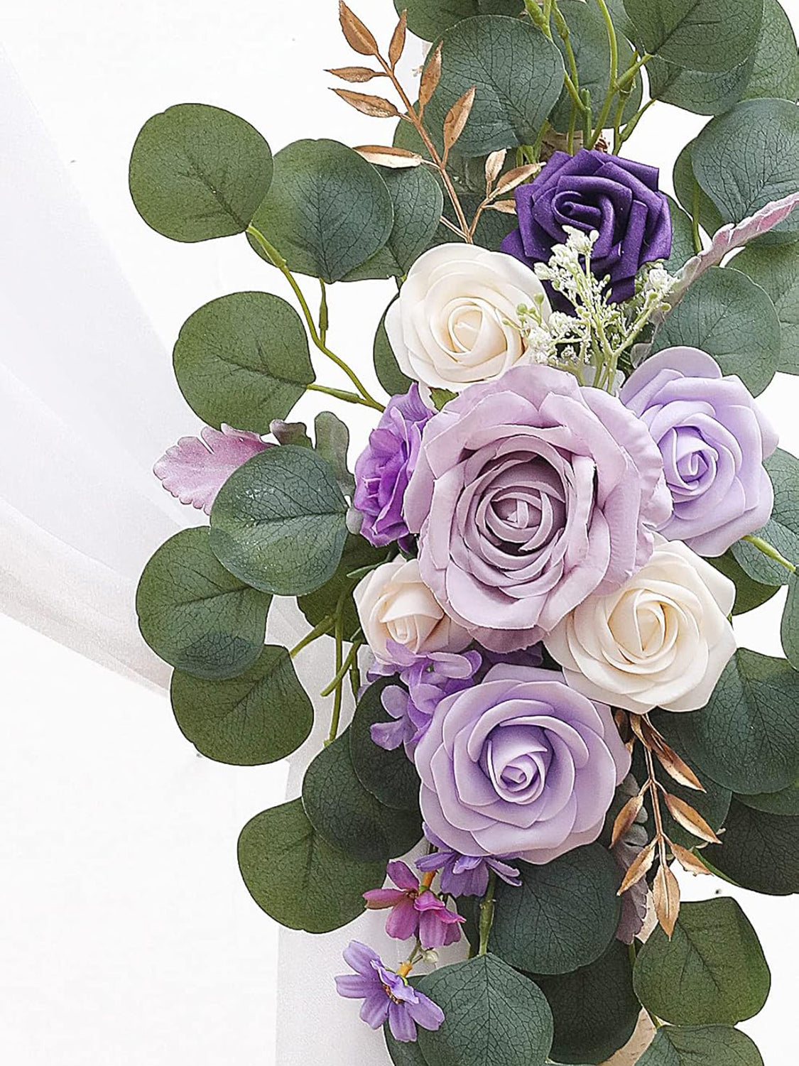 Lilac And Cream Artificial Floral Arch Kit Pack of 4 For Wedding Backdrop