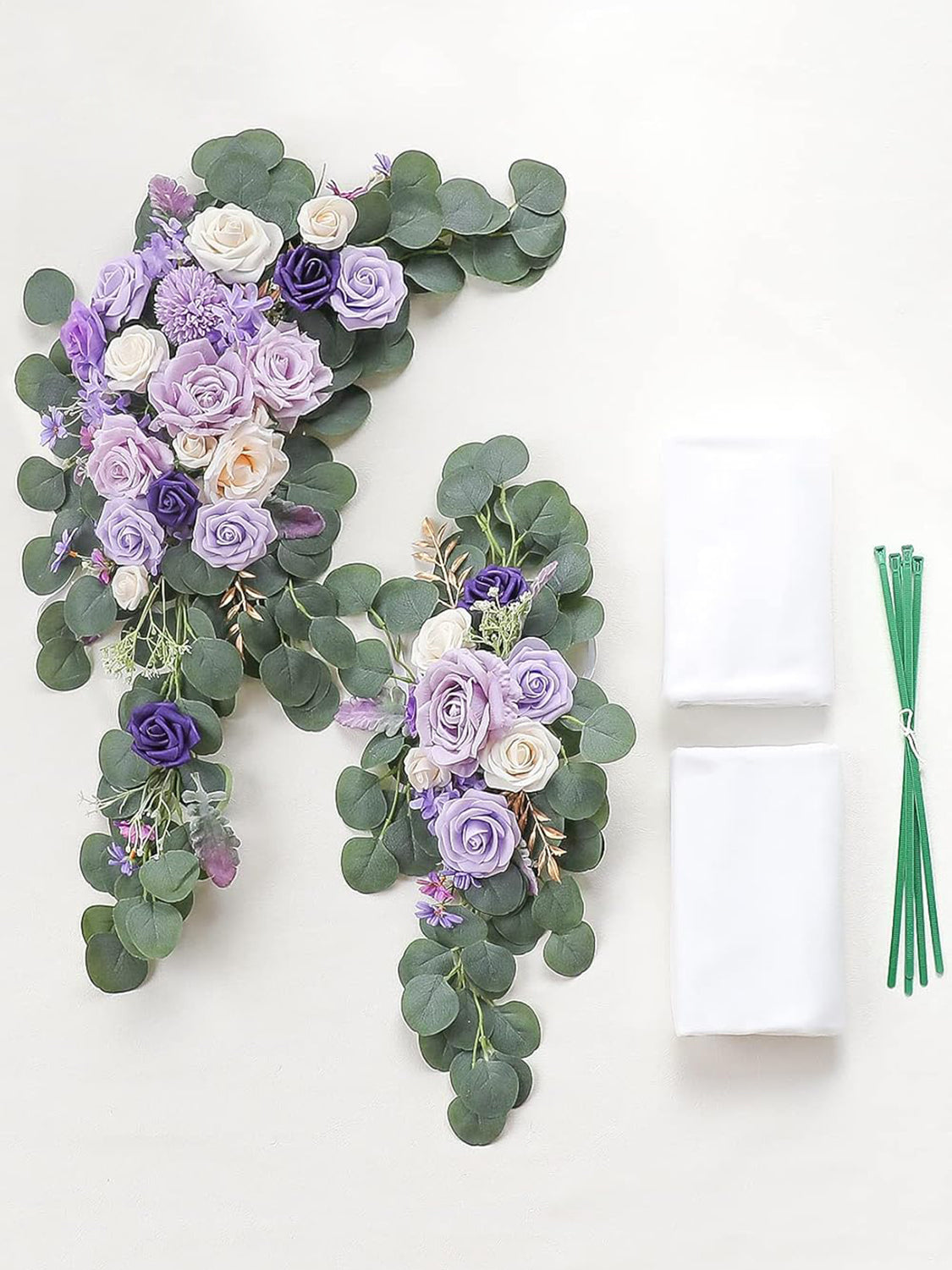 Lilac And Cream Artificial Floral Arch Kit Pack of 4 For Wedding Backdrop