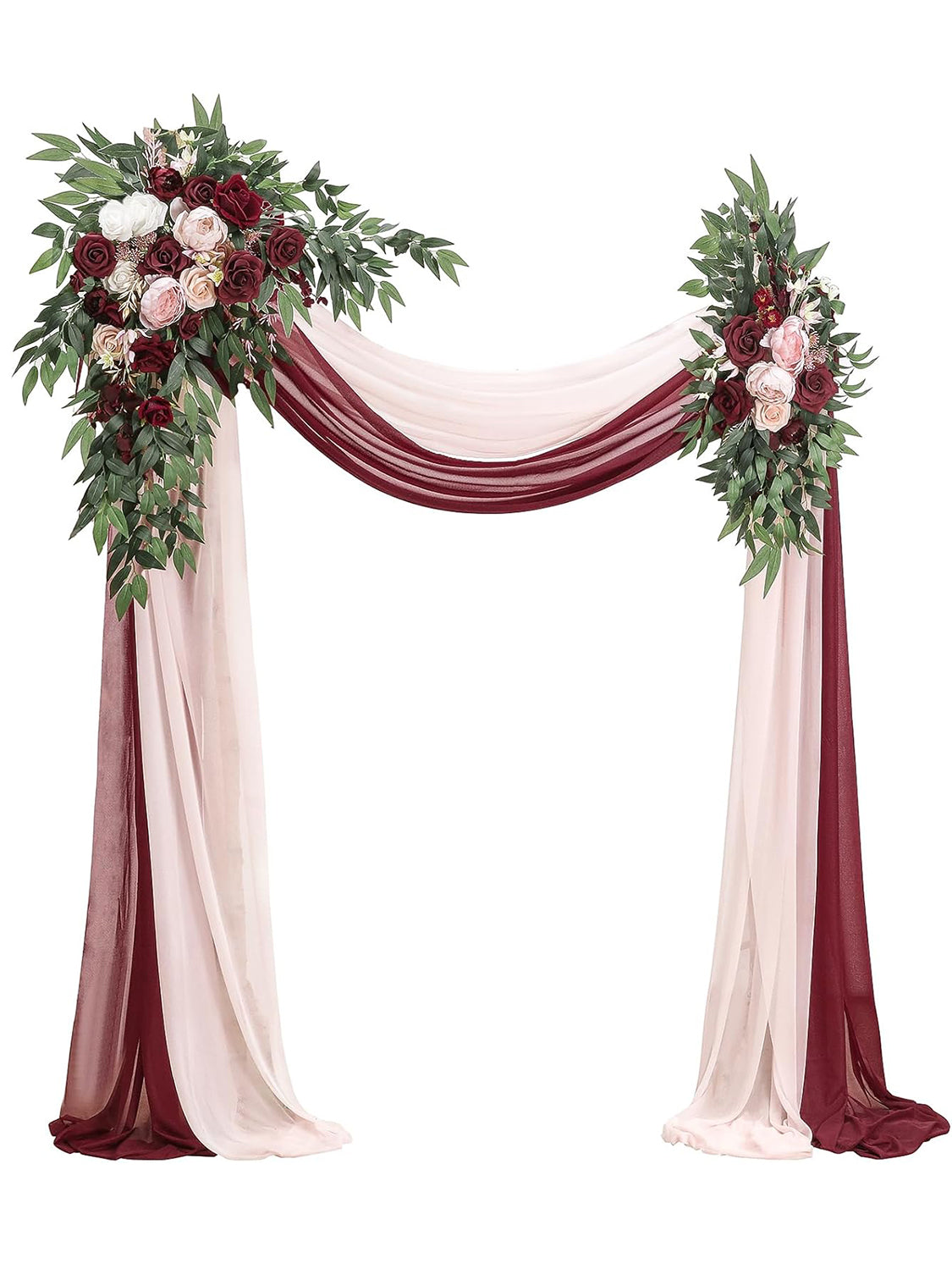 Marsala & Blush Artificial Floral Arch Kit Pack of 4 for Wedding Backdrops