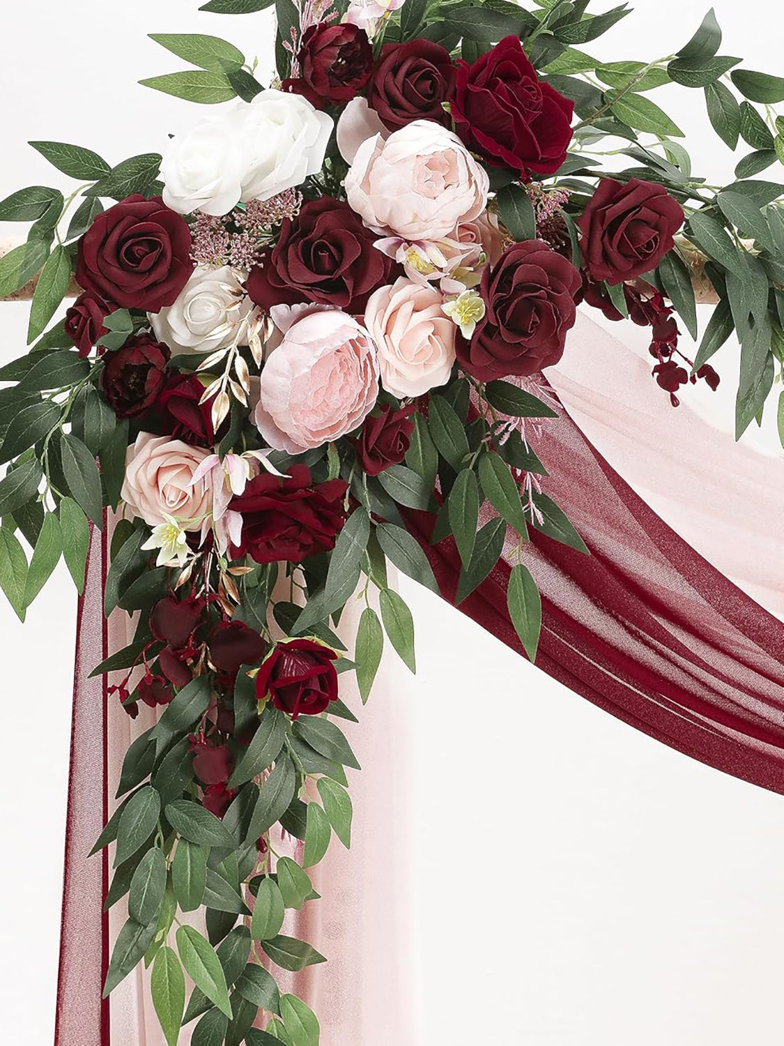 Marsala & Blush Artificial Floral Arch Kit Pack of 4 for Wedding Backdrops