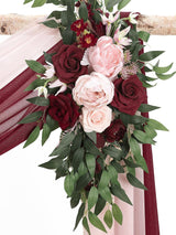 Marsala & Blush Artificial Floral Arch Kit Pack of 4 for Wedding Backdrops