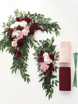Marsala & Blush Artificial Floral Arch Kit Pack of 4 for Wedding Backdrops