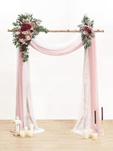 Artificial Floral Arch Kit Marsala and Champagne With Drapes Pack of 4 for Wedding Backdrop