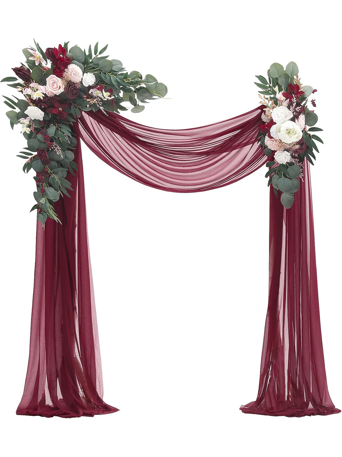 Artificial Floral Arch Kit With Drapes Pack of 4 for Wedding Backdrop Decoration