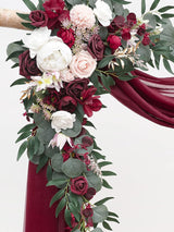 Artificial Floral Arch Kit With Drapes Pack of 4 for Wedding Backdrop Decoration