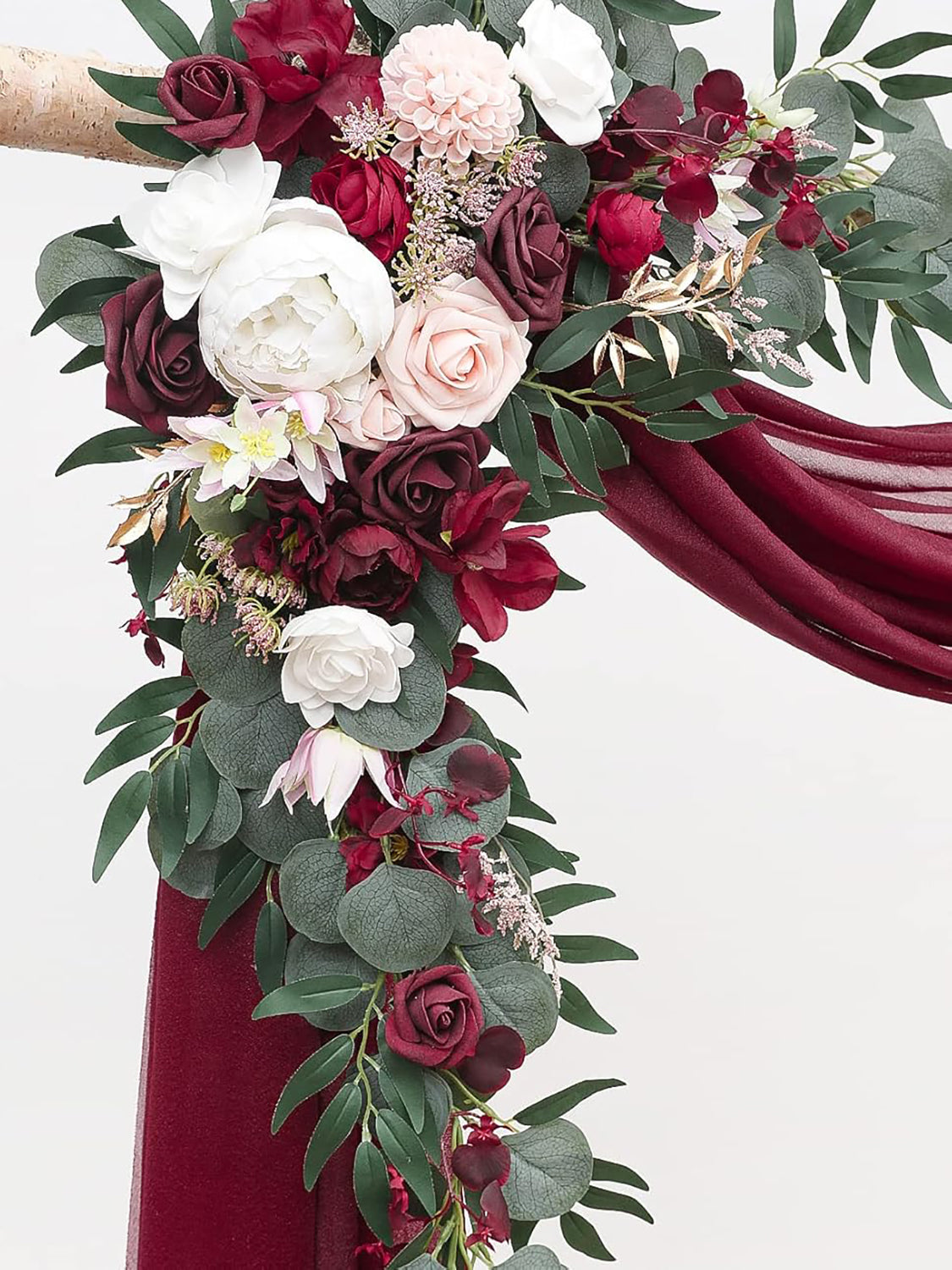 Artificial Floral Arch Kit With Drapes Pack of 4 for Wedding Backdrop Decoration