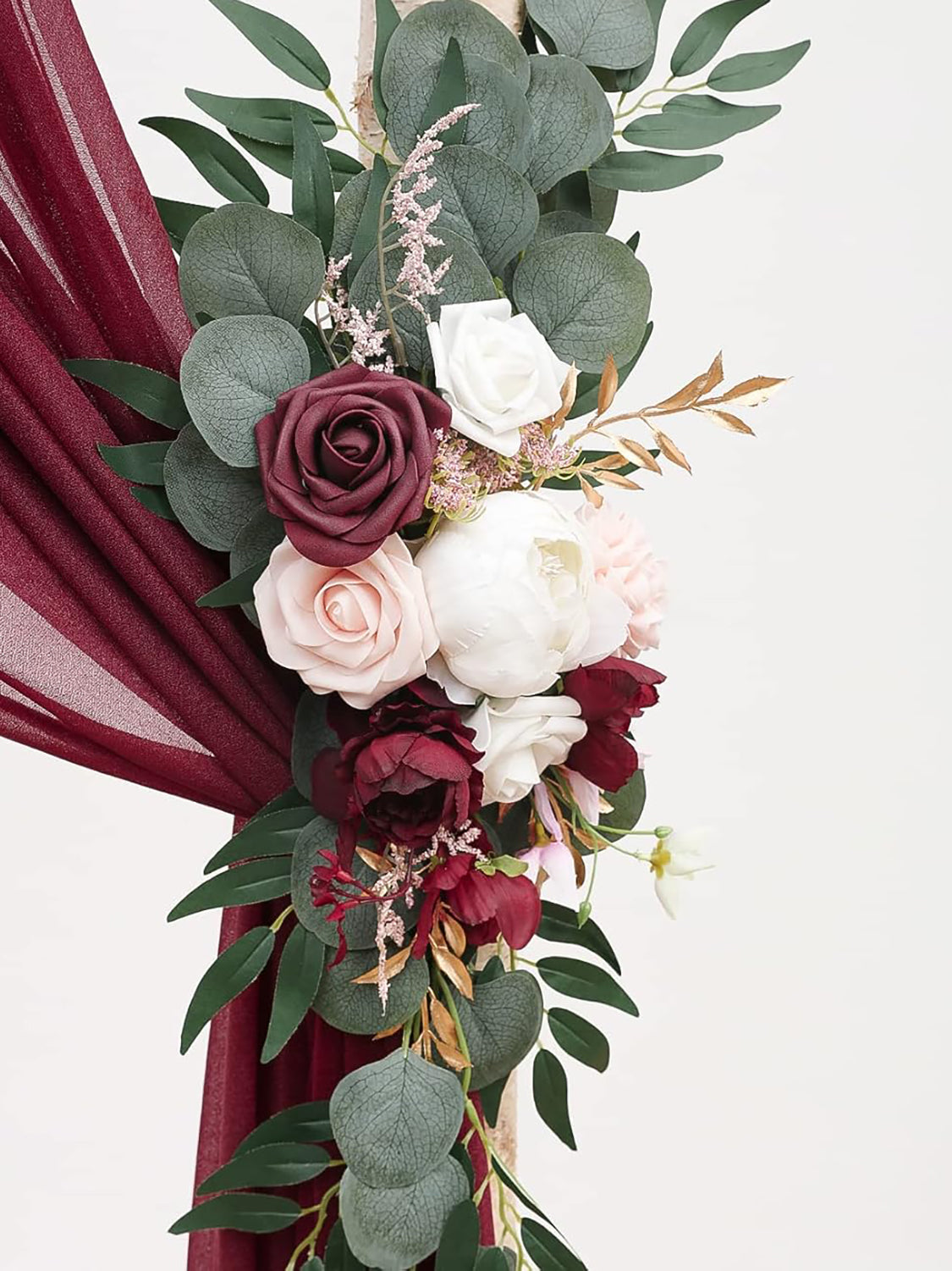 Artificial Floral Arch Kit With Drapes Pack of 4 for Wedding Backdrop Decoration