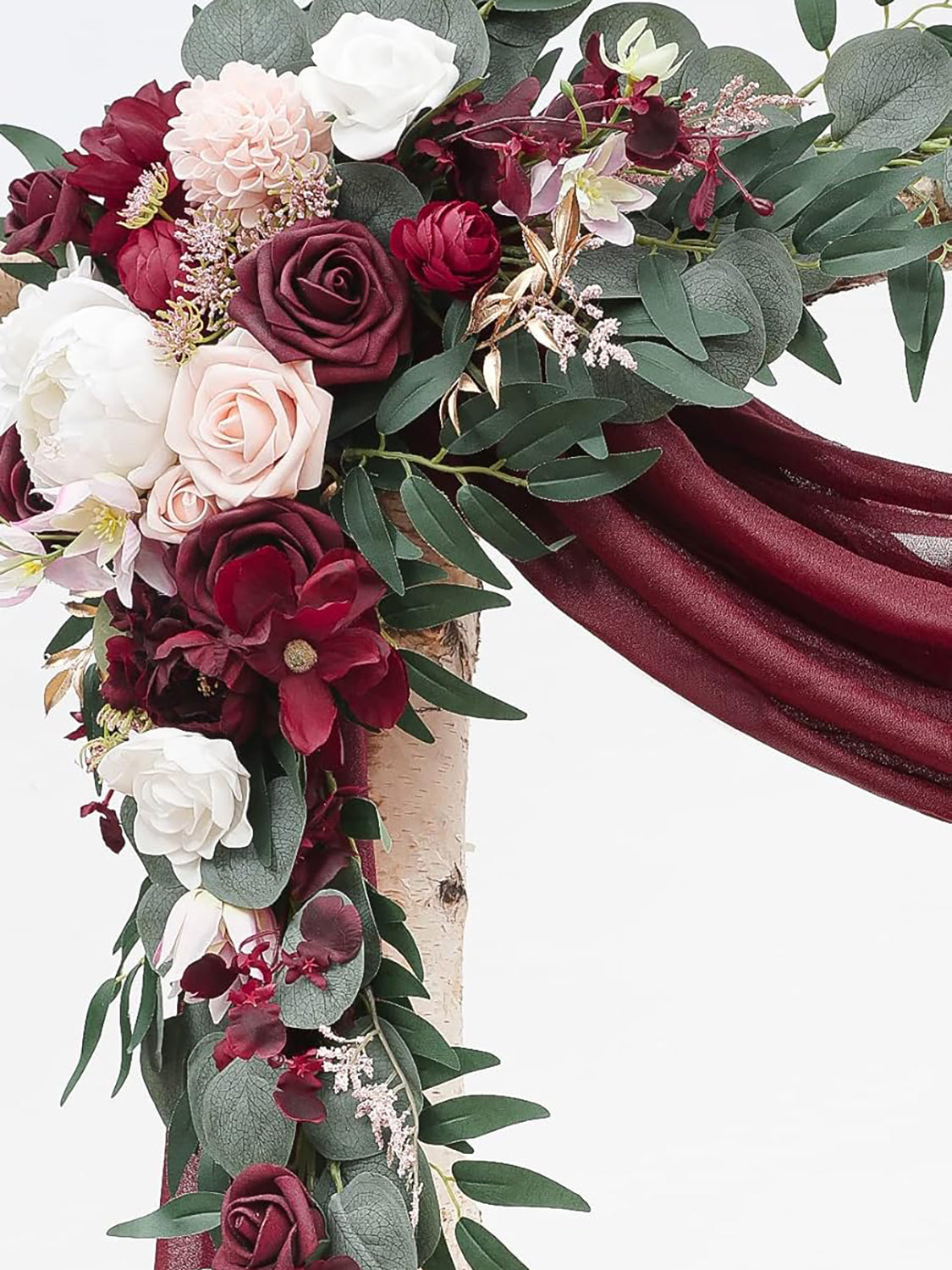 Artificial Floral Arch Kit With Drapes Pack of 4 for Wedding Backdrop Decoration