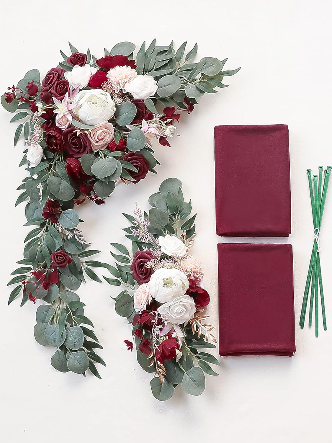 Artificial Floral Arch Kit With Drapes Pack of 4 for Wedding Backdrop Decoration