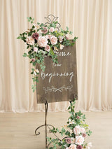 Dusty Rose Cream Wedding Floral Swag Arch Decor 2pcs