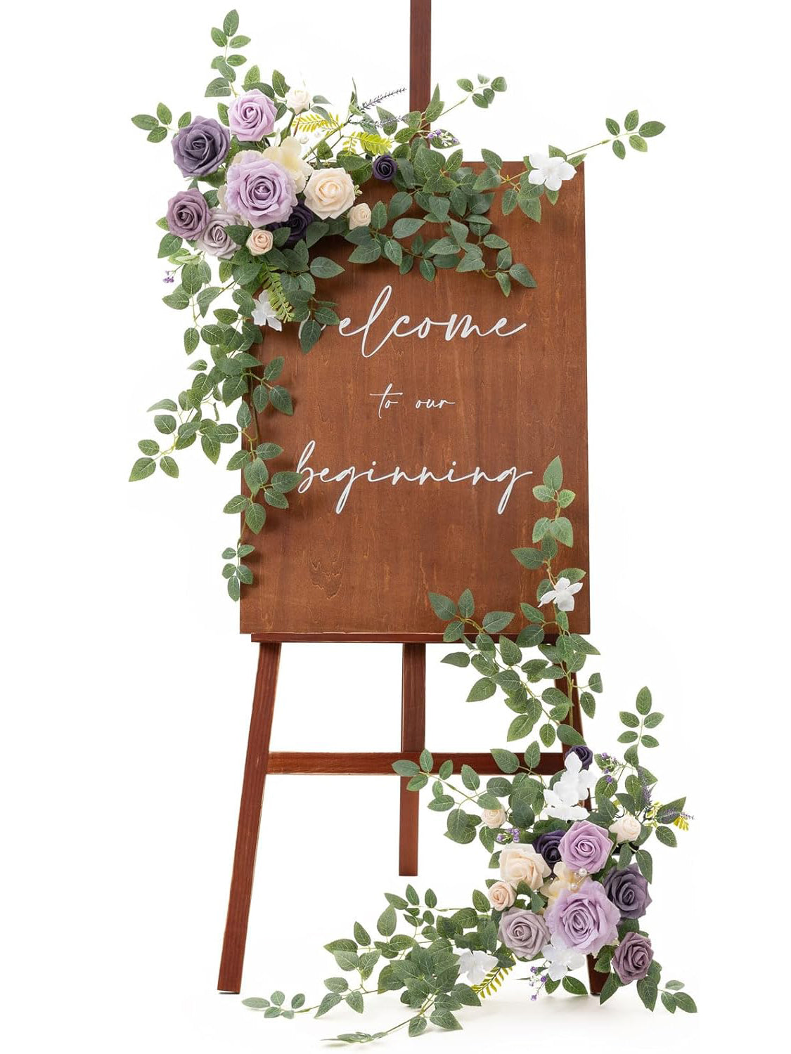 Lilac & Gold Wedding Artificial Floral Swag 2-Piece Arch Backdrop