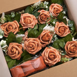 Orange Pew Flowers 5.5 Inch Set of 10 Wedding Aisle Decorations