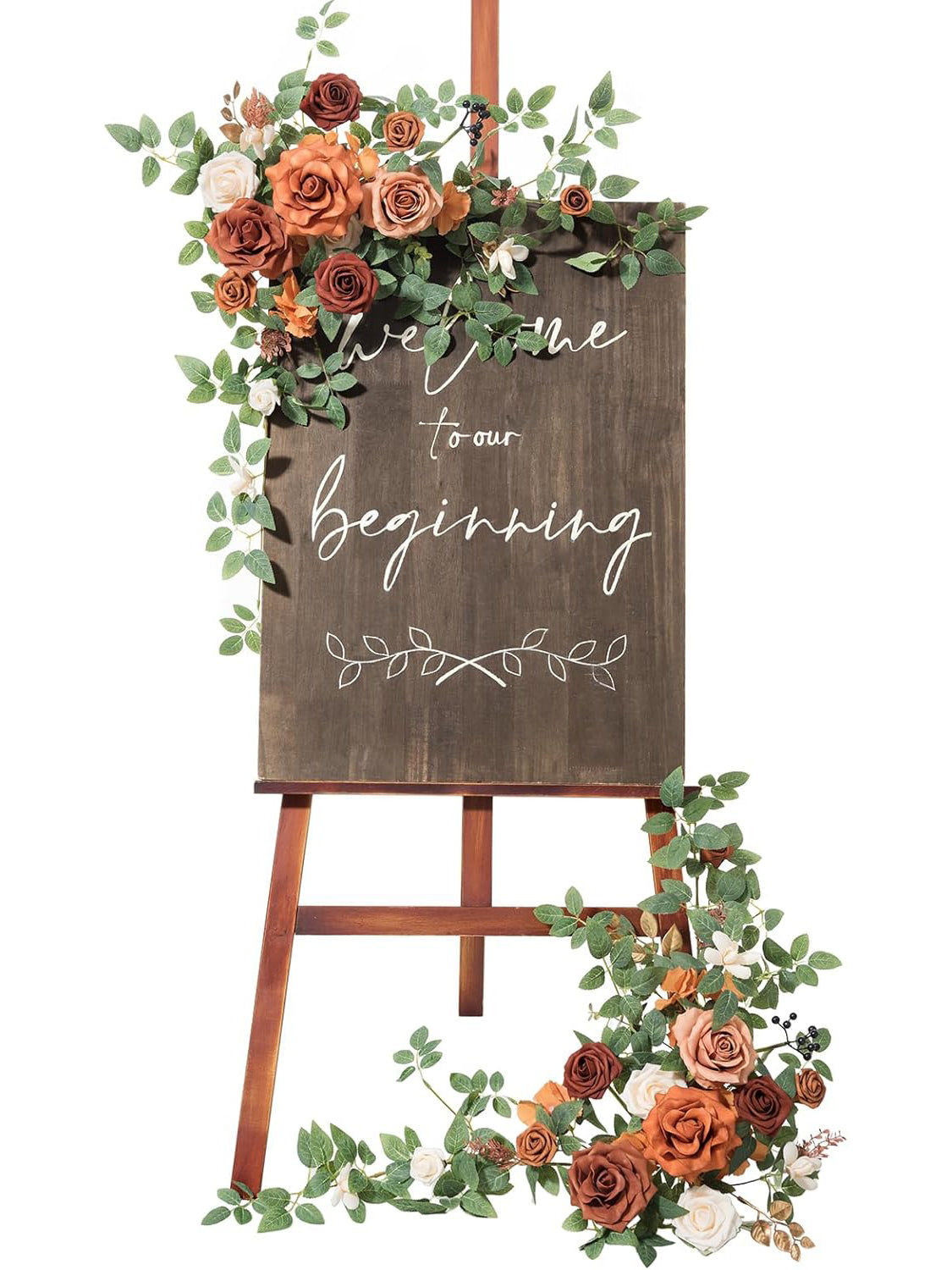 Sunset Terracotta Artificial Floral Swag Arch Decorations 2pcs