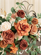 Sunset Terracotta Artificial Floral Swag Arch Decorations 2pcs