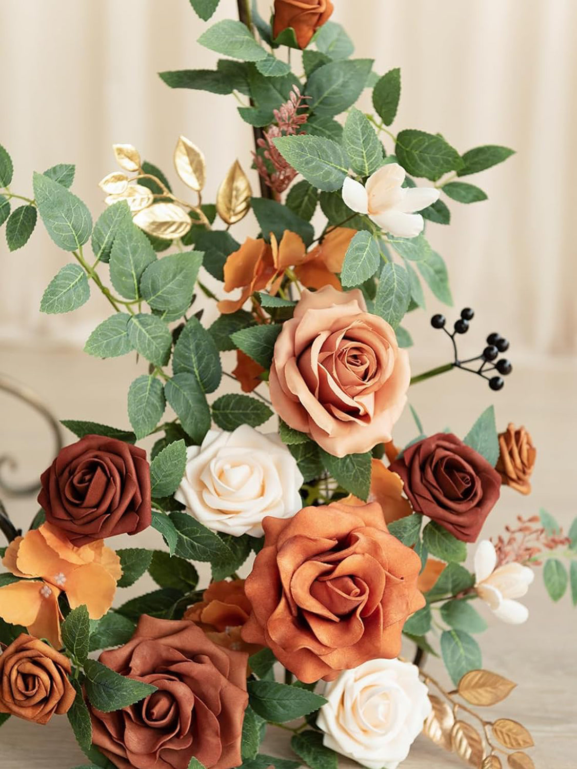 Sunset Terracotta Artificial Floral Swag Arch Decorations 2pcs