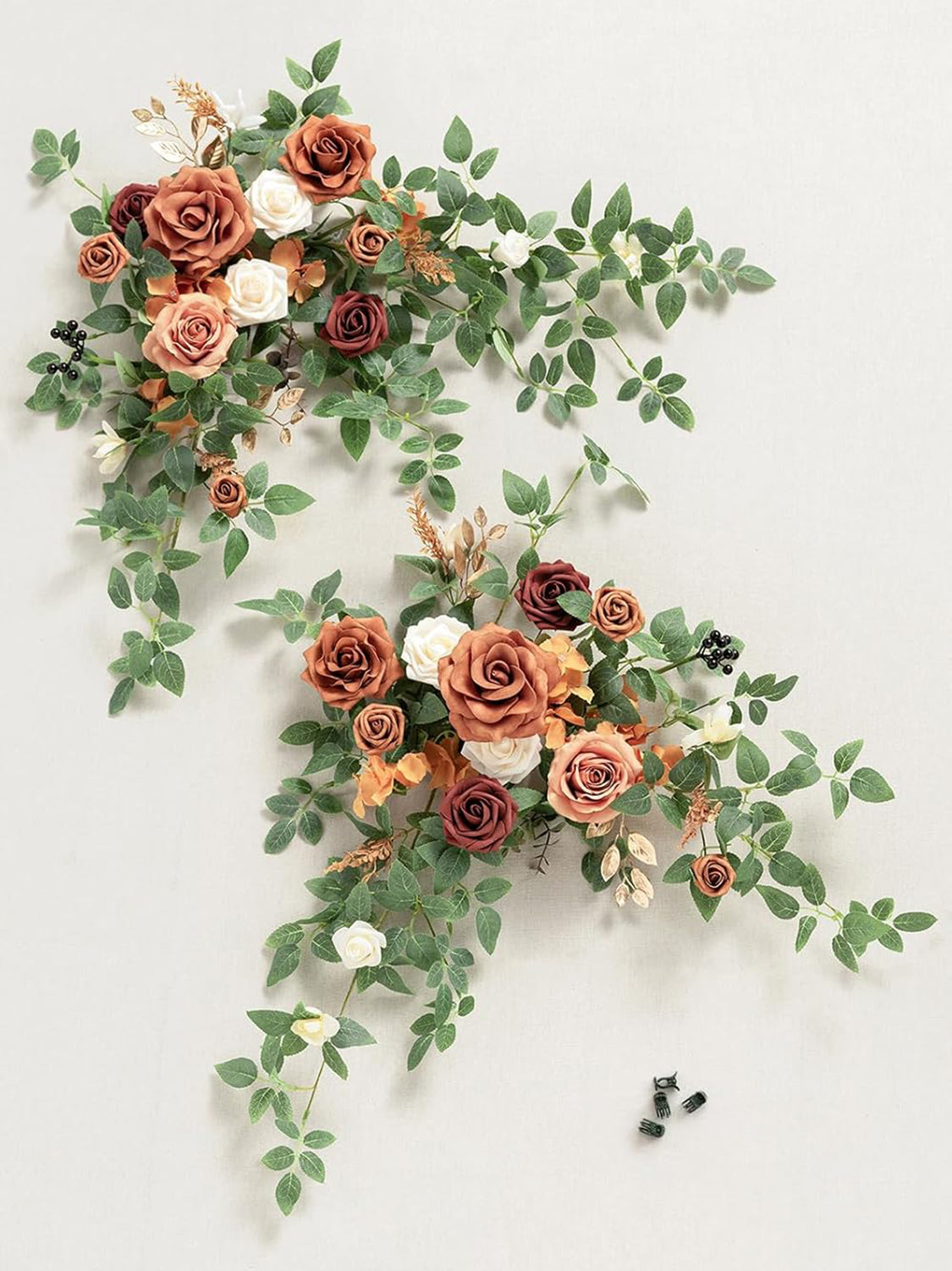 Sunset Terracotta Artificial Floral Swag Arch Decorations 2pcs