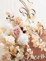 Artificial Floral Swag Arch Decorations 2pc White Beige Blush For Weddings