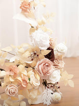 Artificial Floral Swag Arch Decorations 2pc White Beige Blush For Weddings