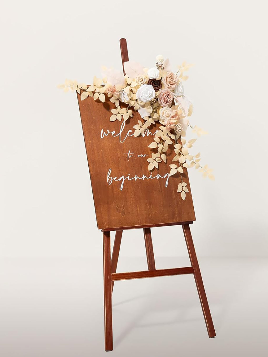 Artificial Floral Swag Arch Decorations 2pc White Beige Blush For Weddings