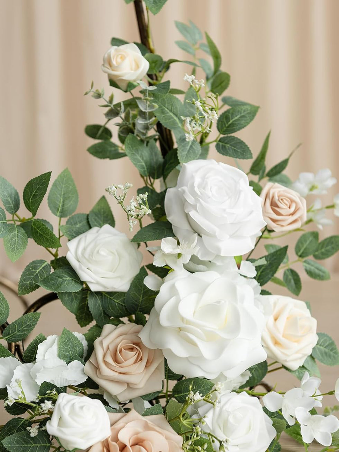 White and Sage Artificial Floral Arch Decor Garlands 2pc