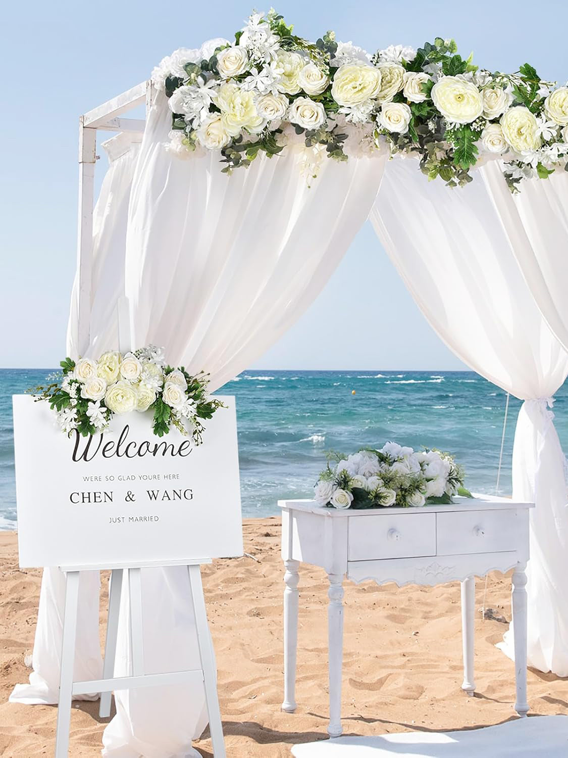 Silk White Peony Garland 2 Pack 6 Ft For Wedding Arch Decoration