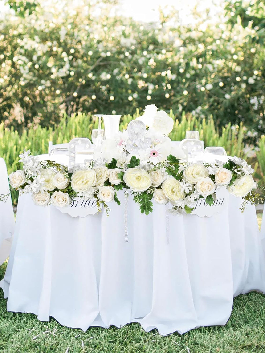 Silk White Peony Garland 2 Pack 6 Ft For Wedding Arch Decoration