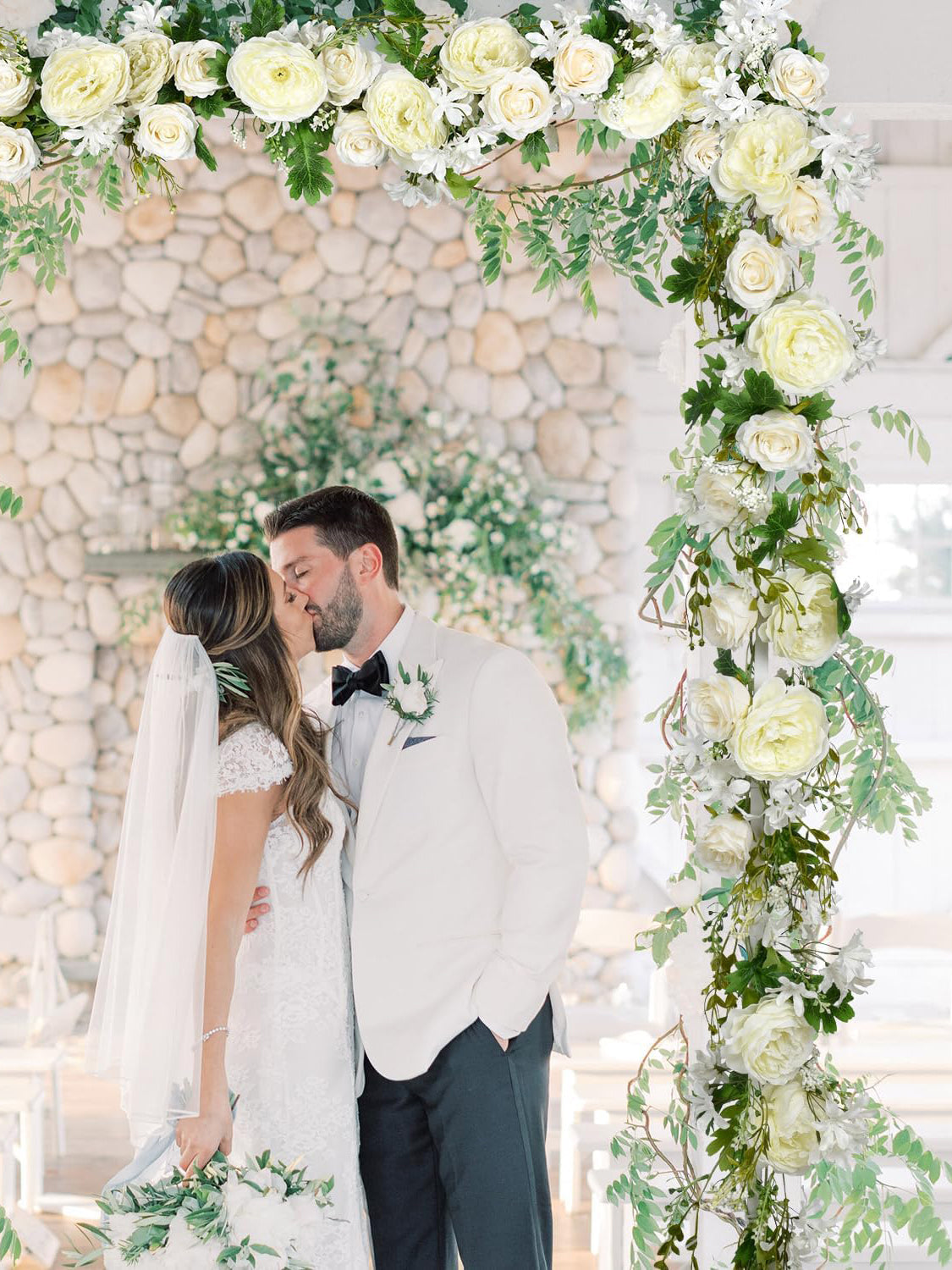 Silk White Peony Garland 2 Pack 6 Ft For Wedding Arch Decoration