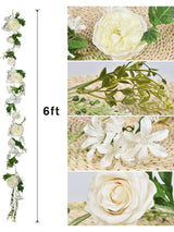 Silk White Peony Garland 2 Pack 6 Ft For Wedding Arch Decoration