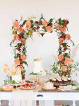 Silk Peony Garland 2 Pack For Wedding Arch Decor 6 Ft Orange Burnt