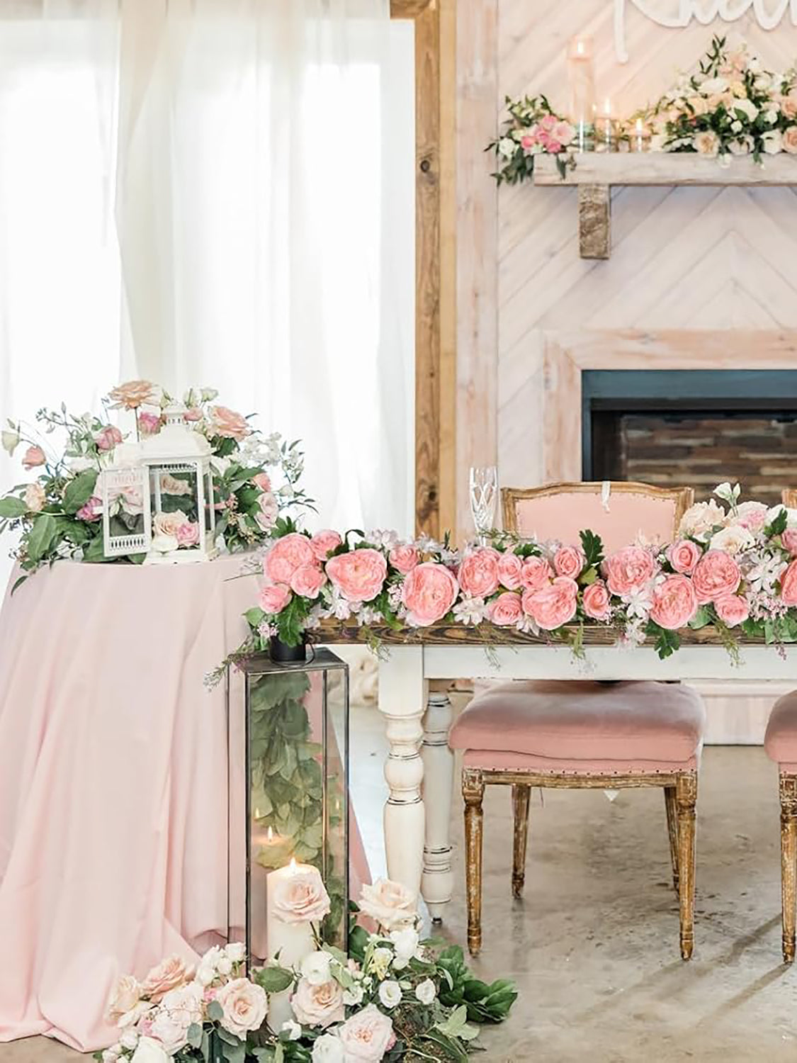 Pink Silk Peony Garland 2 Pack for Wedding Arch Decor